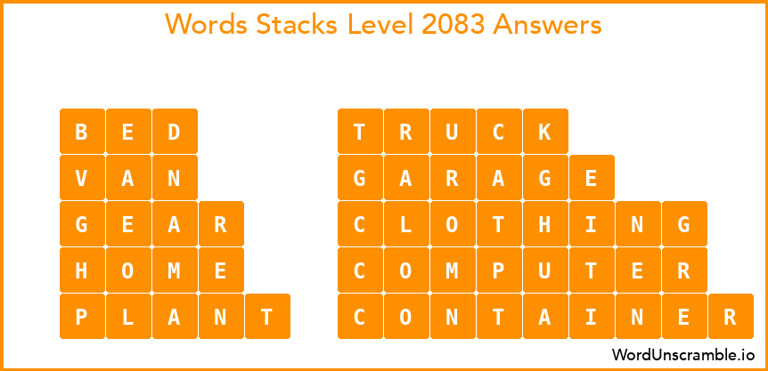 Word Stacks Level 2083 Answers