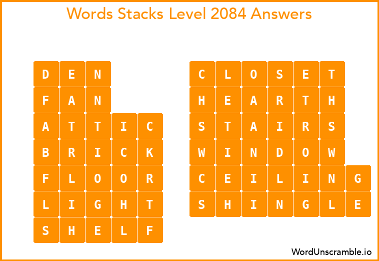 Word Stacks Level 2084 Answers