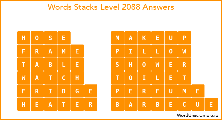 Word Stacks Level 2088 Answers