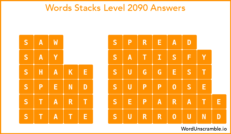 Word Stacks Level 2090 Answers