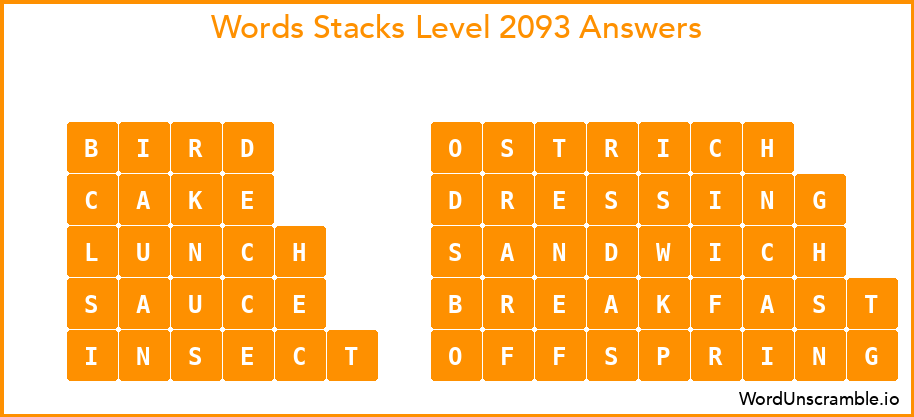 Word Stacks Level 2093 Answers