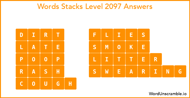 Word Stacks Level 2097 Answers