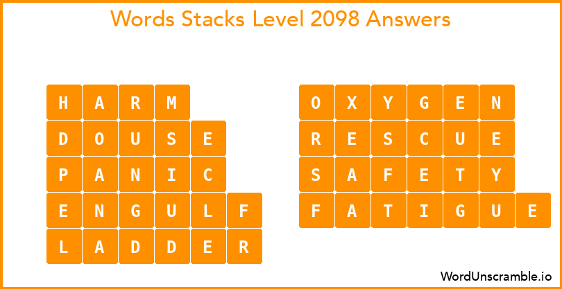 Word Stacks Level 2098 Answers