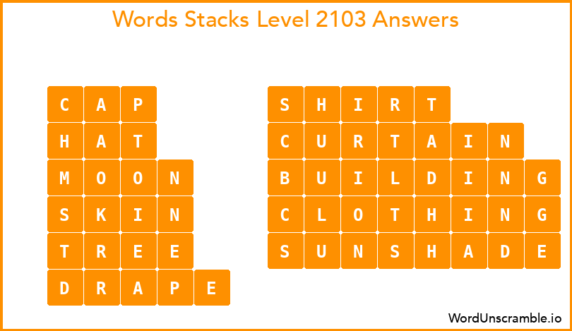 Word Stacks Level 2103 Answers