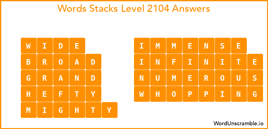 Word Stacks Level 2104 Answers