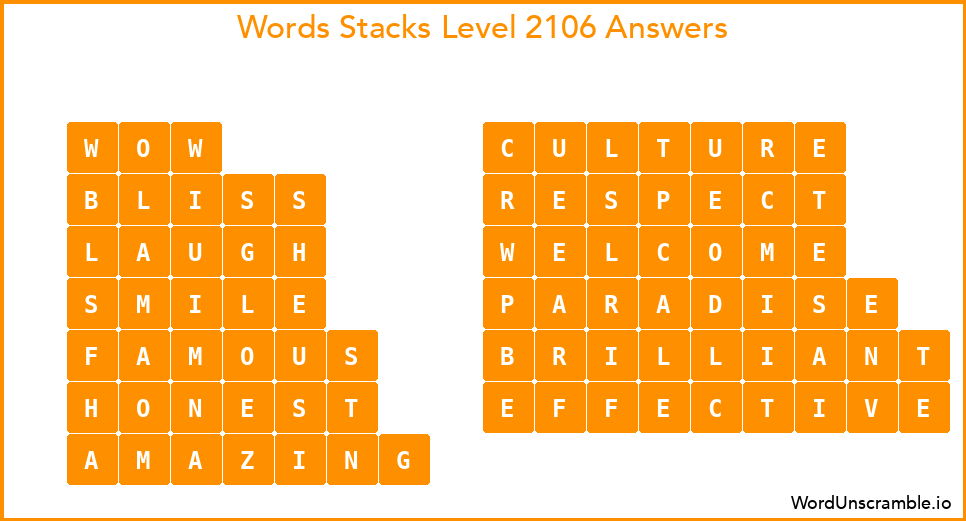 Word Stacks Level 2106 Answers