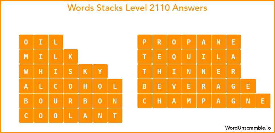 Word Stacks Level 2110 Answers