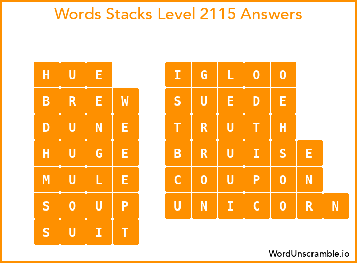 Word Stacks Level 2115 Answers