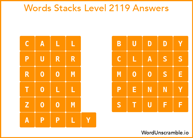 Word Stacks Level 2119 Answers