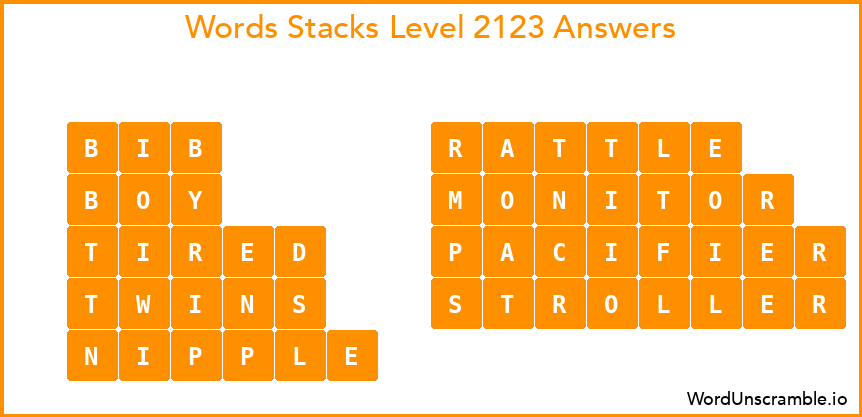 Word Stacks Level 2123 Answers