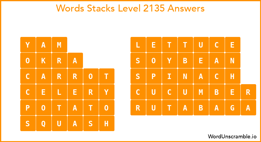 Word Stacks Level 2135 Answers