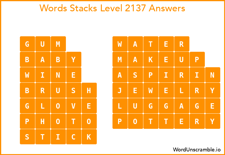 Word Stacks Level 2137 Answers