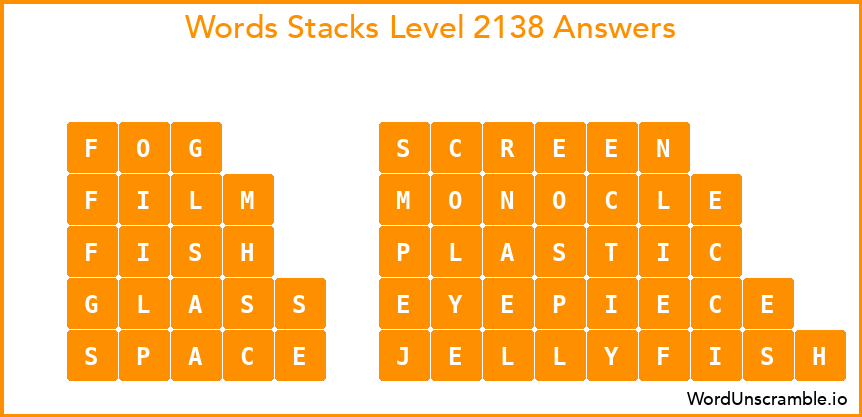 Word Stacks Level 2138 Answers