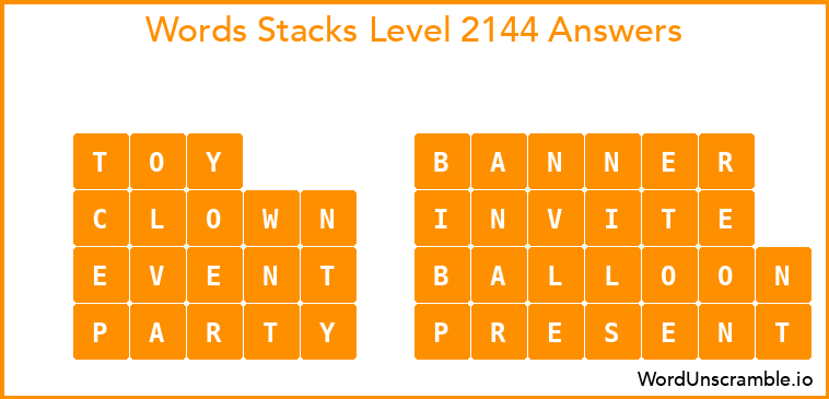 Word Stacks Level 2144 Answers