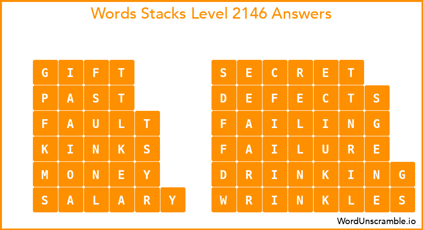 Word Stacks Level 2146 Answers