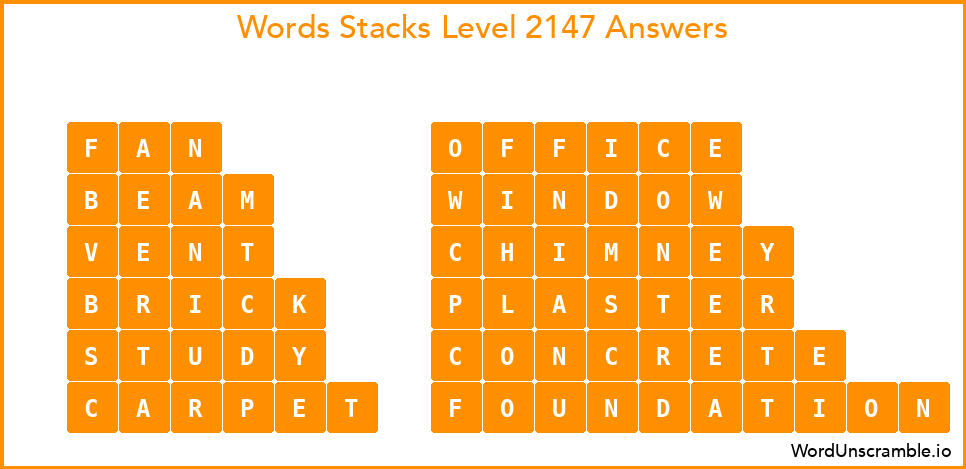 Word Stacks Level 2147 Answers