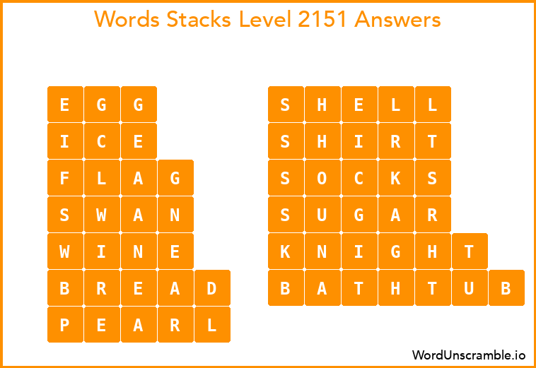 Word Stacks Level 2151 Answers