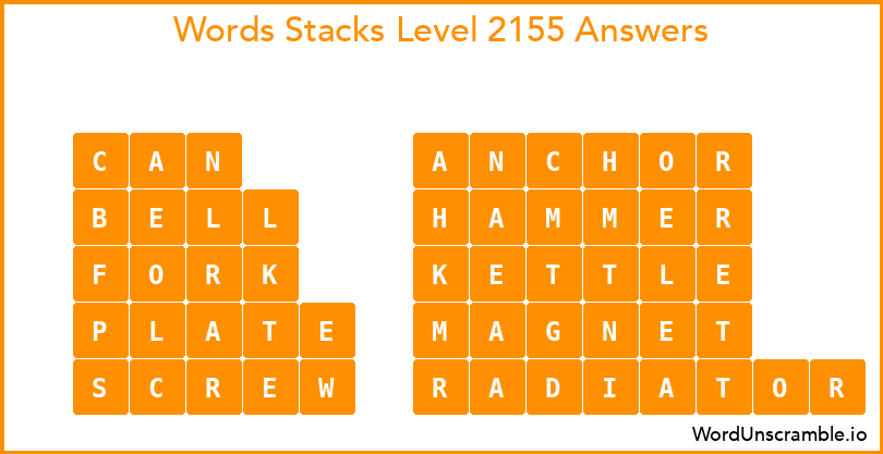 Word Stacks Level 2155 Answers
