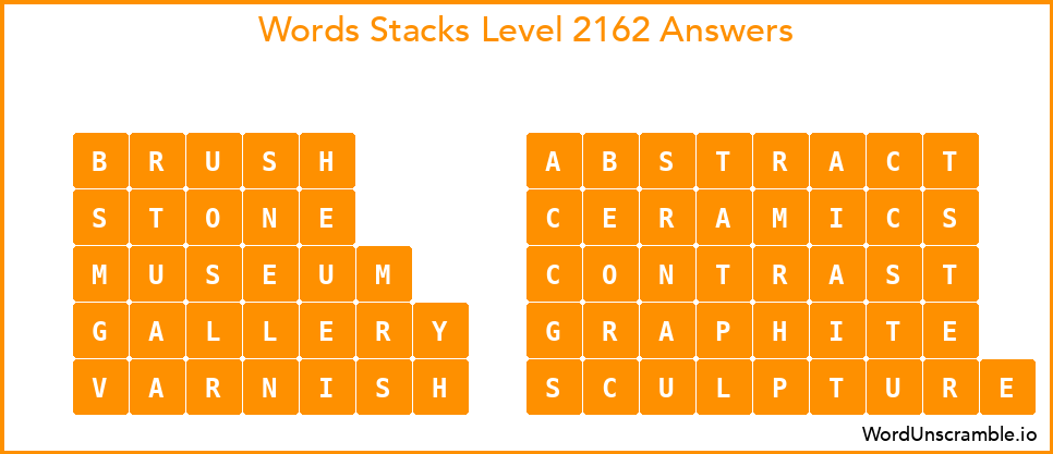 Word Stacks Level 2162 Answers