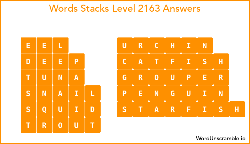 Word Stacks Level 2163 Answers