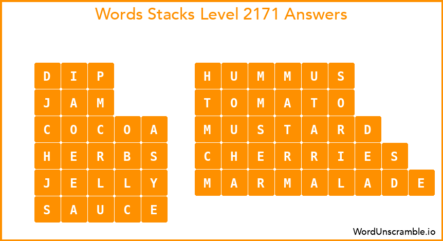 Word Stacks Level 2171 Answers
