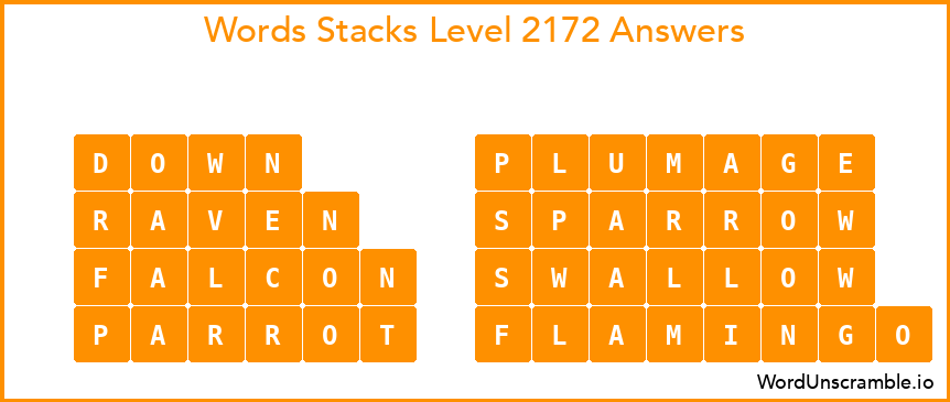 Word Stacks Level 2172 Answers