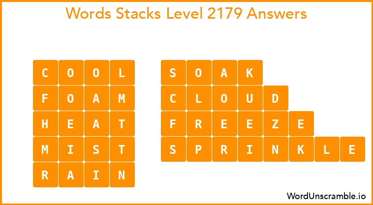 Word Stacks Level 2179 Answers