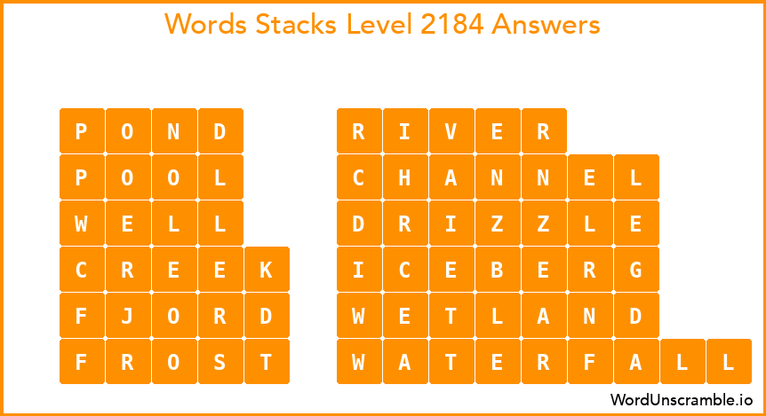Word Stacks Level 2184 Answers