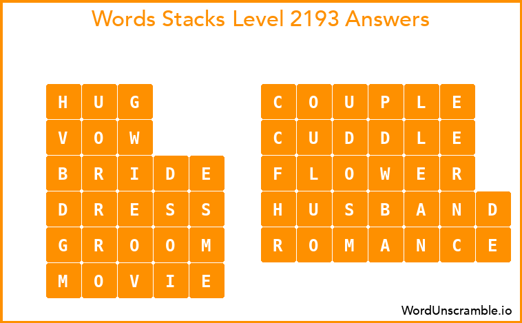 Word Stacks Level 2193 Answers