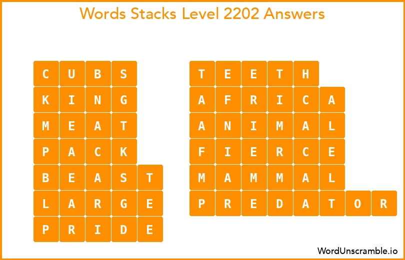 Word Stacks Level 2202 Answers