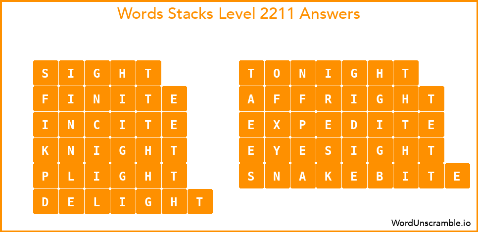 Word Stacks Level 2211 Answers