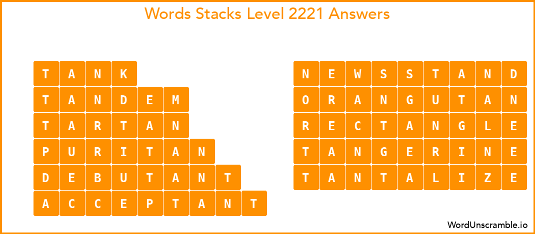 Word Stacks Level 2221 Answers