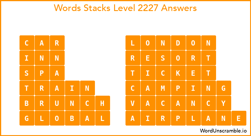 Word Stacks Level 2227 Answers