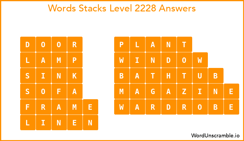 Word Stacks Level 2228 Answers