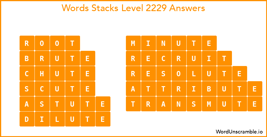 Word Stacks Level 2229 Answers
