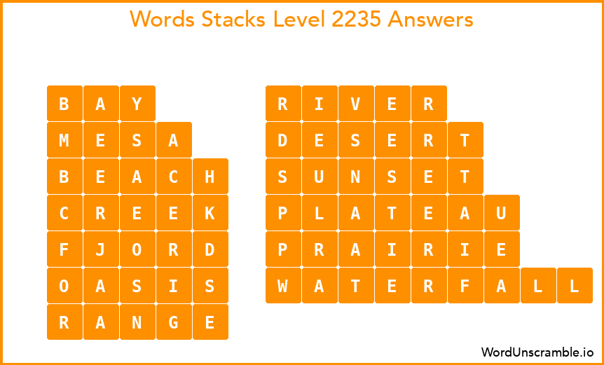 Word Stacks Level 2235 Answers