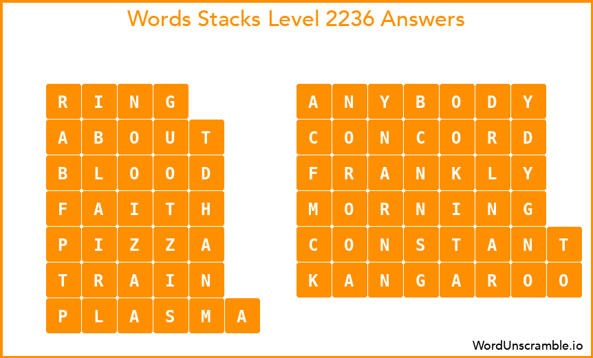 Word Stacks Level 2236 Answers