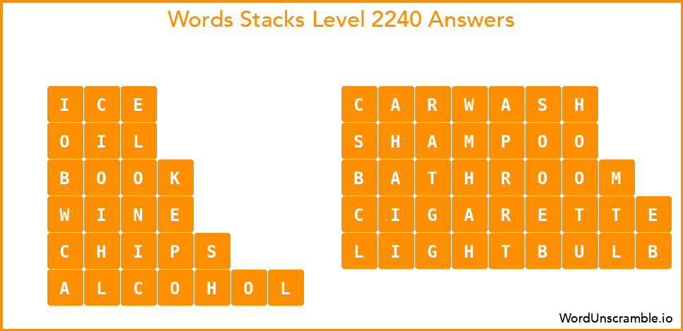 Word Stacks Level 2240 Answers