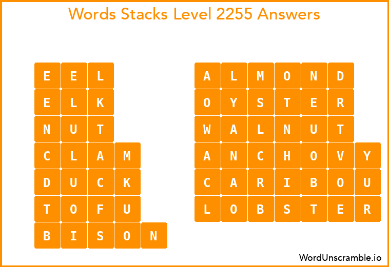 Word Stacks Level 2255 Answers