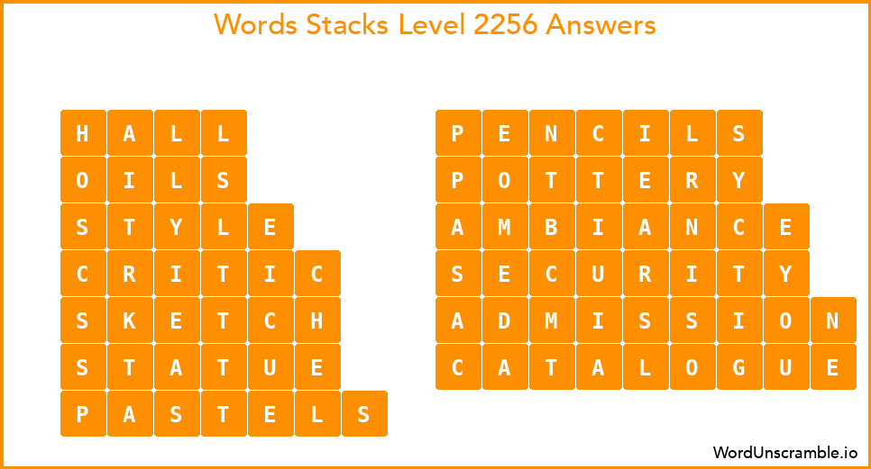 Word Stacks Level 2256 Answers