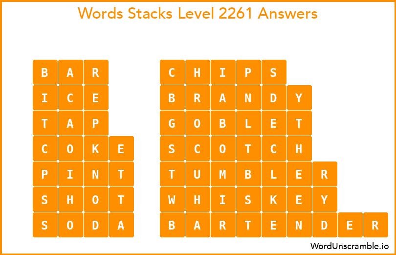 Word Stacks Level 2261 Answers