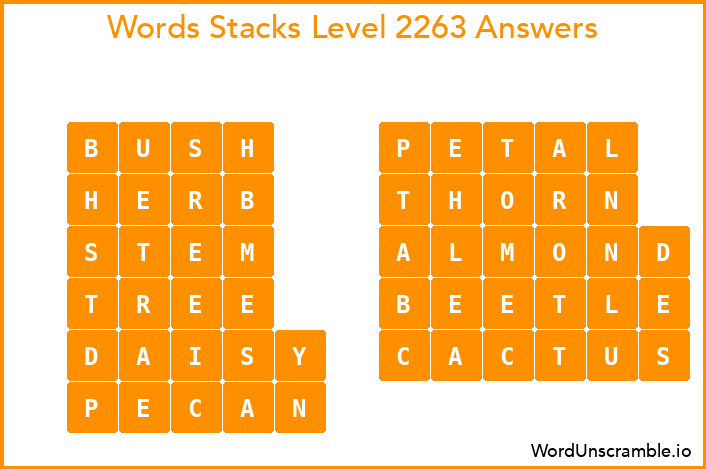 Word Stacks Level 2263 Answers