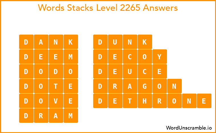 Word Stacks Level 2265 Answers