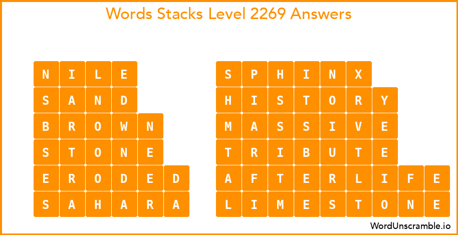 Word Stacks Level 2269 Answers