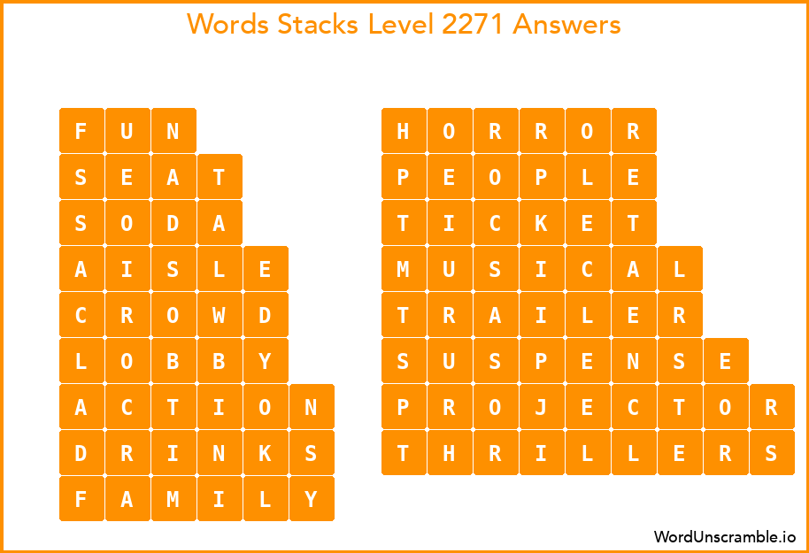 Word Stacks Level 2271 Answers