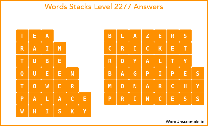 Word Stacks Level 2277 Answers