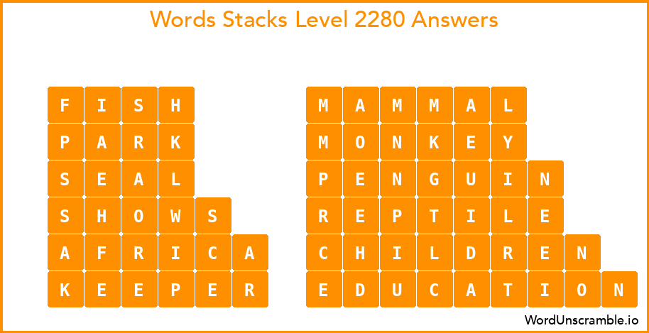 Word Stacks Level 2280 Answers