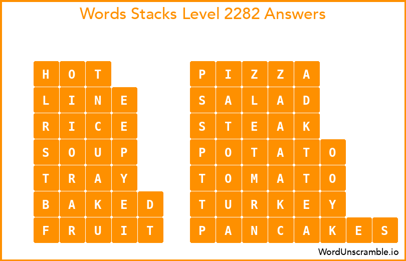 Word Stacks Level 2282 Answers