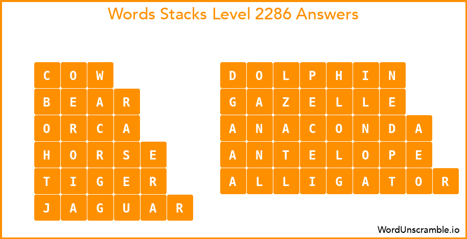 Word Stacks Level 2286 Answers