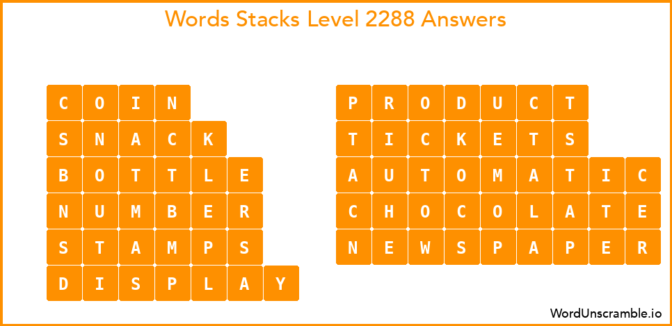 Word Stacks Level 2288 Answers